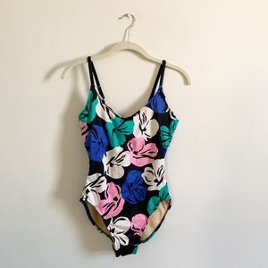 Navy Blue Floral Swim